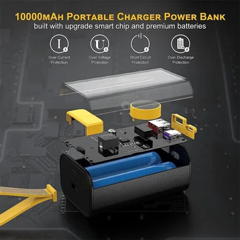 Uus Portable Power Bank 10000mAh, 22.5 W, Kiire Laadimine Väike Mobile Power Supply Läbipaistev Kaasaskantav Telefon Universaalne Laadija
