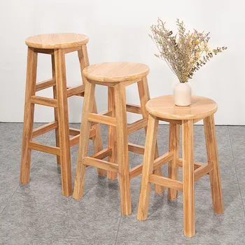 C0191 täispuidust kõrge väljaheites kaasaegne minimalistlik tool bar tugevdatud leibkonna tüüp retro kõrge tool täispuidust pöörlev tool bar