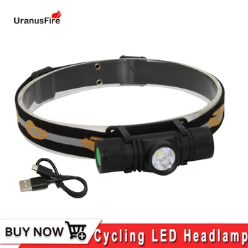 Uranusfire XM-L2 LED Esilatern USB Laetav Esitulede Veekindel 4-Mode Dimm Pea Taskulamp 18650 aku Jalgrattasõit Vilkur