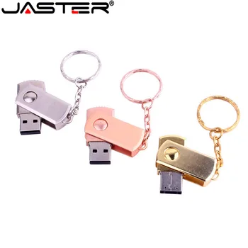 JASTER roostevabast terasest pöörlev USB Flash Drive võtmehoidja Pen Drive 4GB 8GB 16GB 32GB 64GB usb stick Memory Stick Pendrive