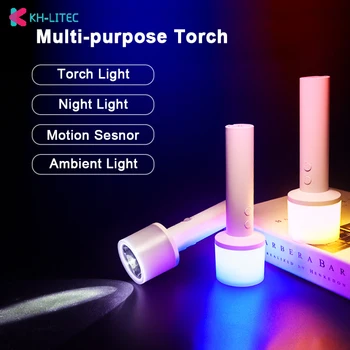 Mini RGB Värvid LED Taskulamp Torch Kaasaskantav USB Laetav Liikumisandur Taskulamp Laterna Avarii Öö Valguses Telkimine