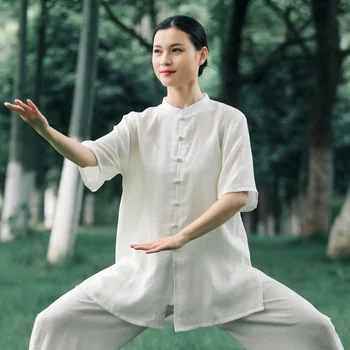 Kun Master Suve Tai Chi Riided Võitluskunst Ühtne Kung Fu Kleit Wushu Rõivad Naiste Ja Meeste Unisex Ühe Ülemine 2023 Uus