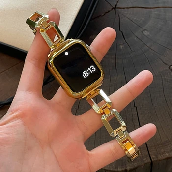 Roostevabast Terasest Apple Watch Band 8 7 Ultra 49mm Naiste Ehted Käepaela 45mm 44mm Jaoks iWatch 6 5 4 3 SE Metallist Käevõru kate