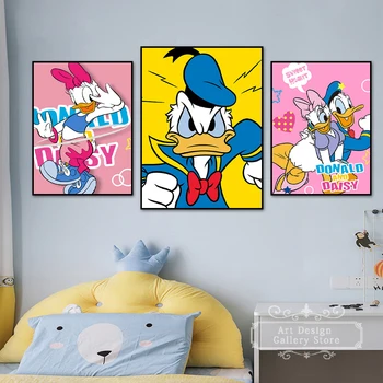Disney Naljakas piilupart Donald Seina Art Lõuend Maali Plakatite printimine, elutuba, Tuba Decor Esteetiline Kodu Kaunistamiseks Cuadros