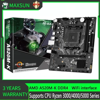 MAXSUN A520M-K Emaplaadi Wifi Liides DDR4 Mälu M. 2 AM4 Toetab Ryzen R3 R5 R7 Lauaarvuti CPU 3600/5600/5700X/5600G