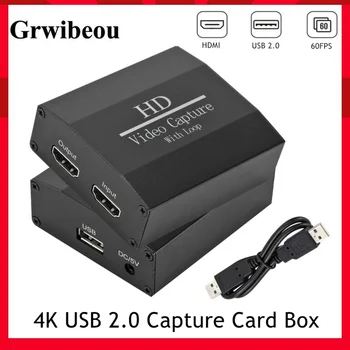 Grwibeou 4K 60hz Loop Out HDMI Capture Kaardile Audio-Video Salvestamine Plaat Live Streaming USB 2.0 1080p Grabber jaoks PS4 Mängu Kaamera