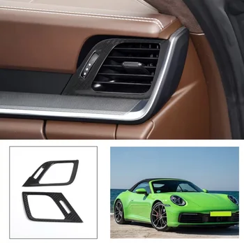 Päris Kuiva Carbon Fiber Auto Kriips AC L&R Air Outlet Vent Sisekujundus Kaas Porsche 911 992 2019-2023