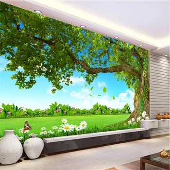 beibehang custom foto tapeedid eest elutuba maastikumaal kõrguv puud Magamistuba Home Decor 3D seinakattematerjalide Maali