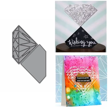 3D Gemstone Teemant Õõnes Metalli Lõikamine Sureb Šabloon DIY Crafts Paber Kaartide Tegemise Album Reljeef Mall 2019 Uus