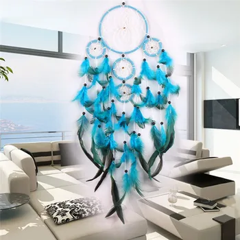 Fantaasia Viis Rõngad Dreamcatcher Art Home Käsitöö Ornament Rippuvad Magamistuba Käsitöö Sulg ystävänpäivä Kingitused Dream Catcher Uus