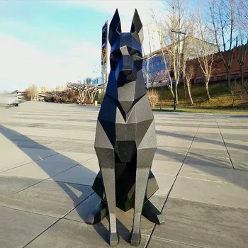 100cm/68cm DIY Suur Must Doberman Koer 3D-Loomade Skulptuur Doberman Papercraft Magamistuba, elutuba Origami Käsitöö Mudel