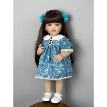 Täis Kummist Baby Doll Uuestisündinud 55cm Tüdruk Uuestisündinud Beebi Nukk Võib Seista ja käia Duši all