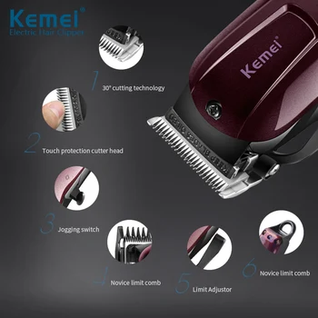 Kemei Km-2600 Retro Õli Pea Electric Hair Trimmer Habe Pardel Liitium Aku Kiire Laadimine Ühendage Kahesuguse Kasutusega Clippers