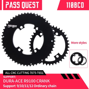 QUEST PASS 110bcd Chainring jaoks Shimano 105 R9000 Topelt Chainring Road Bike 46/33T 48/35T 50/34T 52/36T 53/39T 54/40T chainring