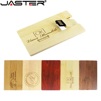 JASTER Puidust Kaardi USB flash drives 64GB Mood Bamboo Pen Drive 32GB Tasuta Custom Logo Memory Stick 16GB Punane Puit Pendrive 8 GB