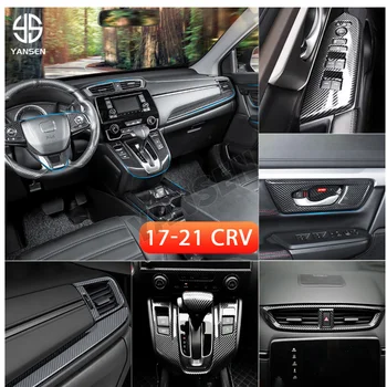 Honda CRV CR-V 2017-2021 ABS süsinikkiust Armatuurlaud, Ülemine Vasak Parem Pool Center Air Vent Pistikupesa Raam Katta Sisekujundus Kleebis