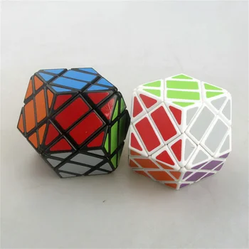 Lanlan 4X4 Octahedral Gyro Cube Rhombic Dodecahedron Must Valge Kleebis Haridus Mänguasjad Lapsele Laste Cubo Magico Kingitus