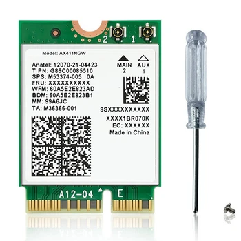 AX411 Traadita Võrgu Kaart Tri-Band Võrgu Adapter Wifi 6E 5374Mbps Võrgu Kaart Toetab Bluetooth-5.3
