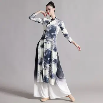 2023 vietnam aodai cheongsam parema etapi täitmise kleit pikk rahvatantsu oriental ao dai kleit elegantne naiste riided