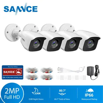 SANNCE 2MP 1080P HD Turvalisuse Järelevalve Süsteemi Kaamera IR-Cut Öise Nägemise helisalvestis Veekindel Korpus Kaamera Kit Valge