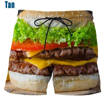 Unisex Vabaaja Lõbus Toit Hamburger 3d Print lühikesed Püksid