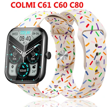 Vikerkaar Silikoon Kella Rihma COLMI C60 C61 C80 Käepaela eest COLMI C80 Candy Silikoon Kella Rihm Sport Watchband