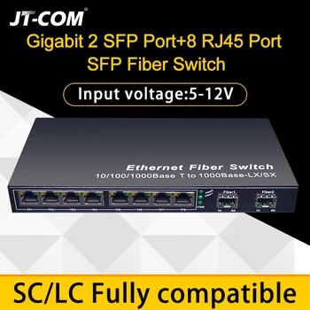 Gigabit Võrk SFP Kiudaineid Lüliti 1000Mbps SFP Media Converter 2 SFP Kiudaineid Sadama ja 8 RJ45 Port 2G8E Kiudaineid Ethernet Switch